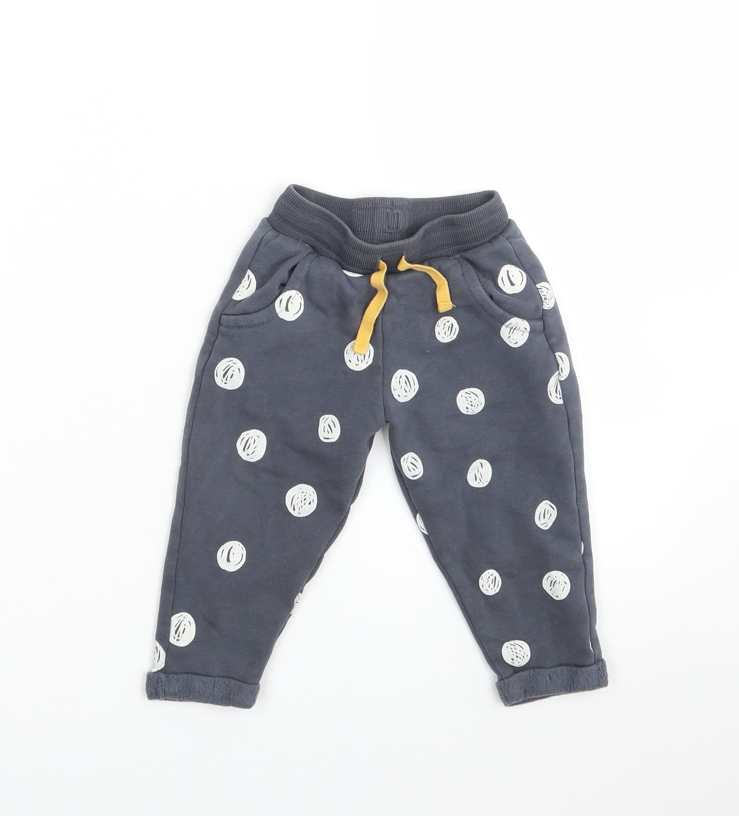 F&F Girls Blue Polka Dot  Capri Trousers Size 12-18 Months