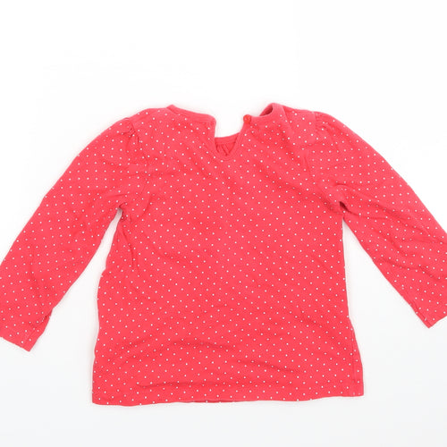 George Girls Red Spotted  Basic T-Shirt Size 18-24 Months