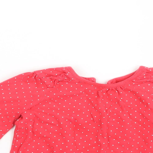 George Girls Red Spotted  Basic T-Shirt Size 18-24 Months