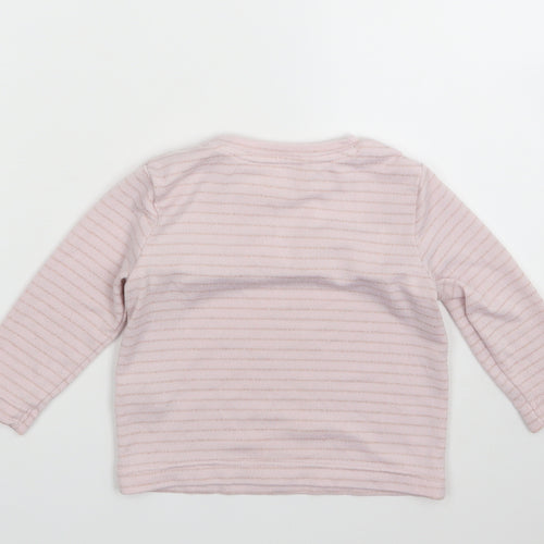 Matalan Girls Pink Striped  Basic T-Shirt Size 12-18 Months