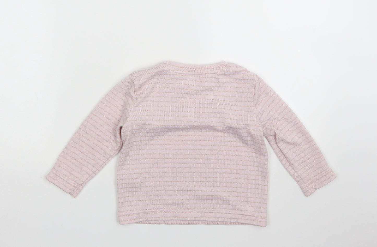 Matalan Girls Pink Striped  Basic T-Shirt Size 12-18 Months