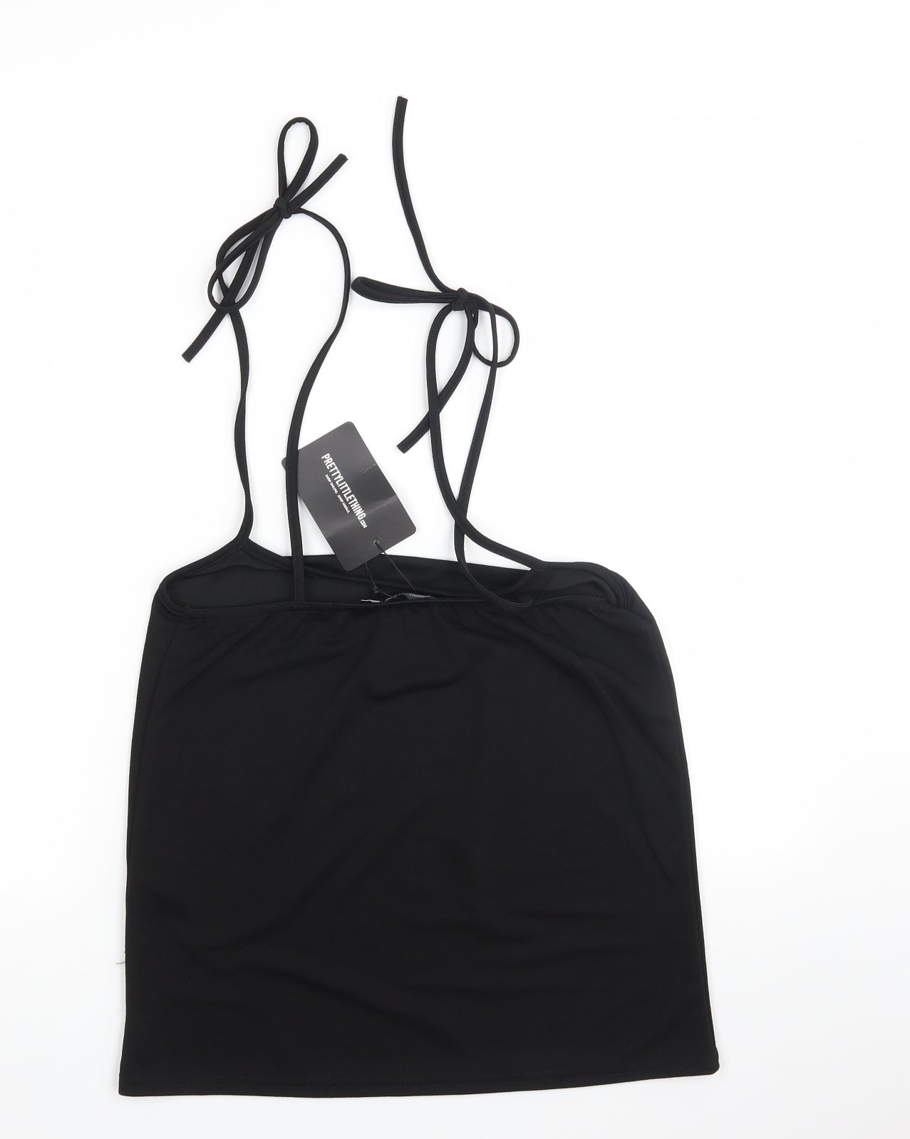 pretty little  Thing Womens Black   Basic T-Shirt Size 10