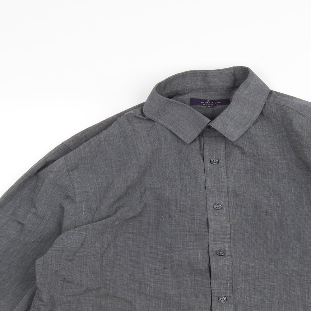 George Mens Grey    Dress Shirt Size 16.5