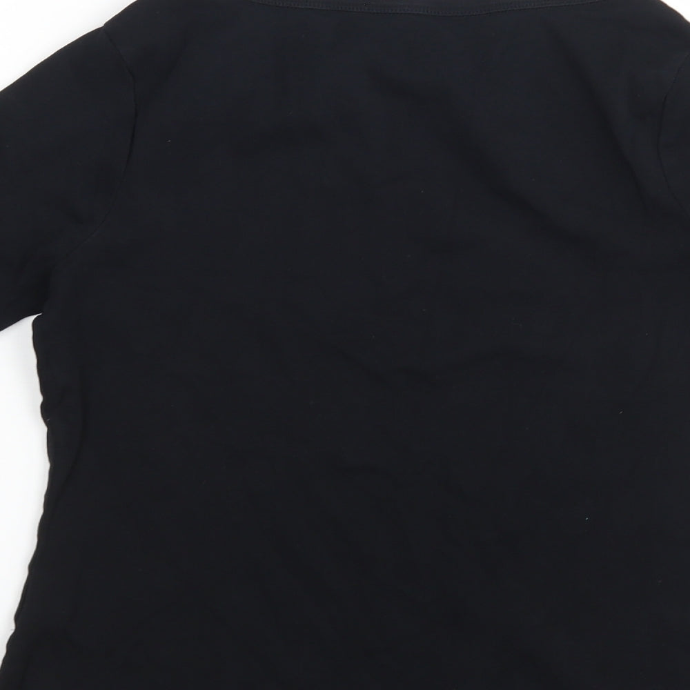M&S Womens Black   Basic T-Shirt Size 14