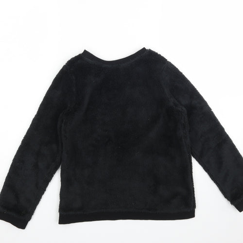 H&M Girls Black Geometric  Pullover Jumper Size 9-10 Years