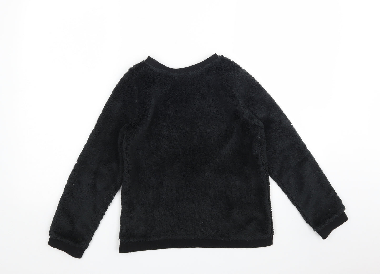 H&M Girls Black Geometric  Pullover Jumper Size 9-10 Years