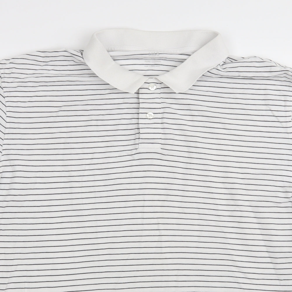 M&S Mens Multicoloured Striped   Polo Size 2XL