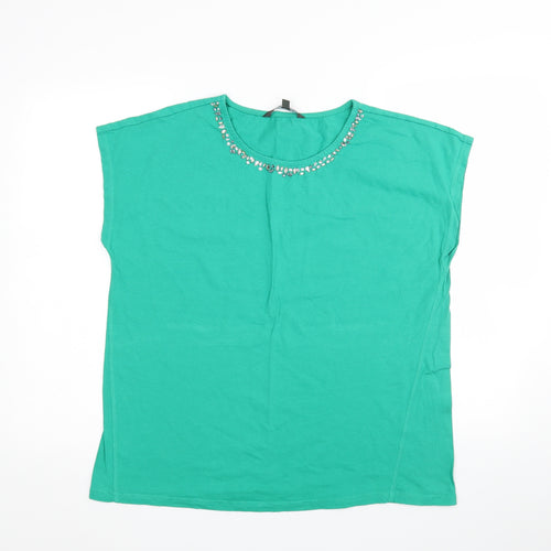 LOVE TEES Womens Green   Basic T-Shirt Size 10