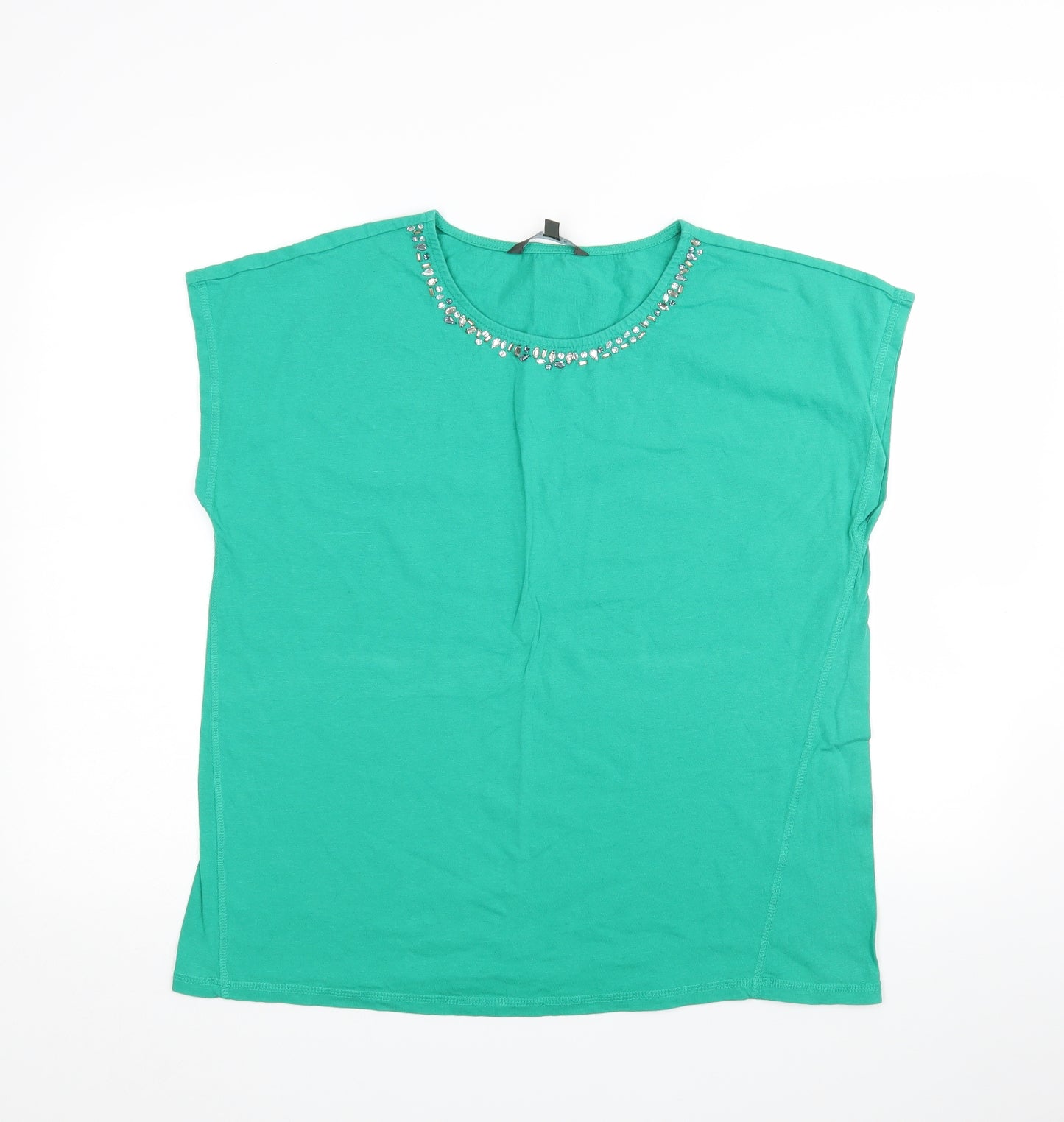 LOVE TEES Womens Green   Basic T-Shirt Size 10