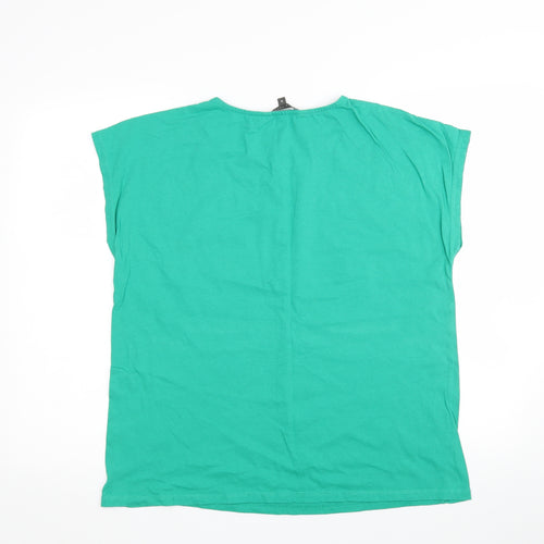 LOVE TEES Womens Green   Basic T-Shirt Size 10