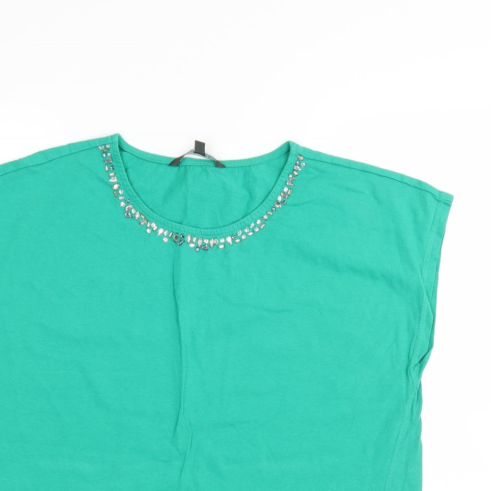 LOVE TEES Womens Green   Basic T-Shirt Size 10