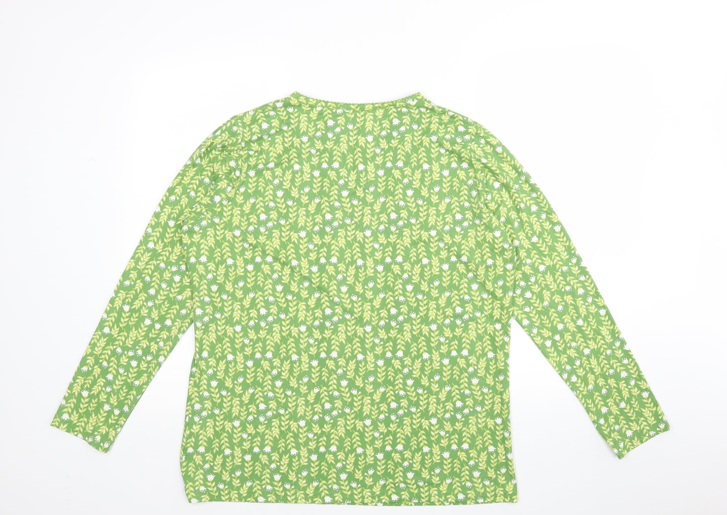 Country Rose Womens Green Floral  Pullover Jumper Size L