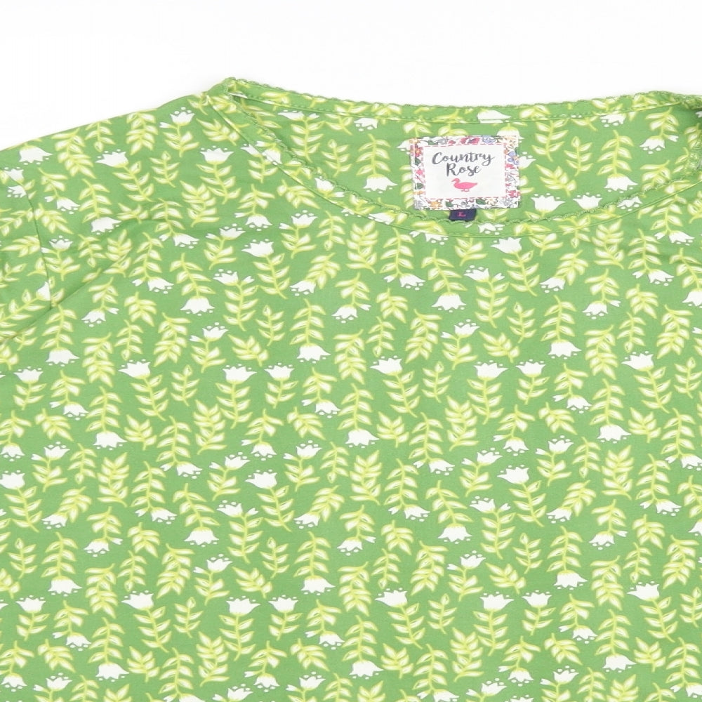 Country Rose Womens Green Floral  Pullover Jumper Size L