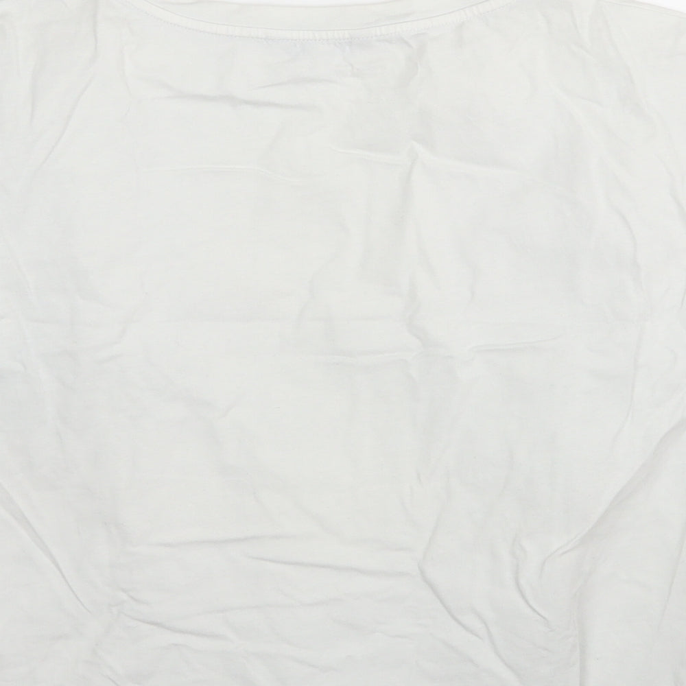 NEXT Womens White Geometric  Basic T-Shirt Size 14