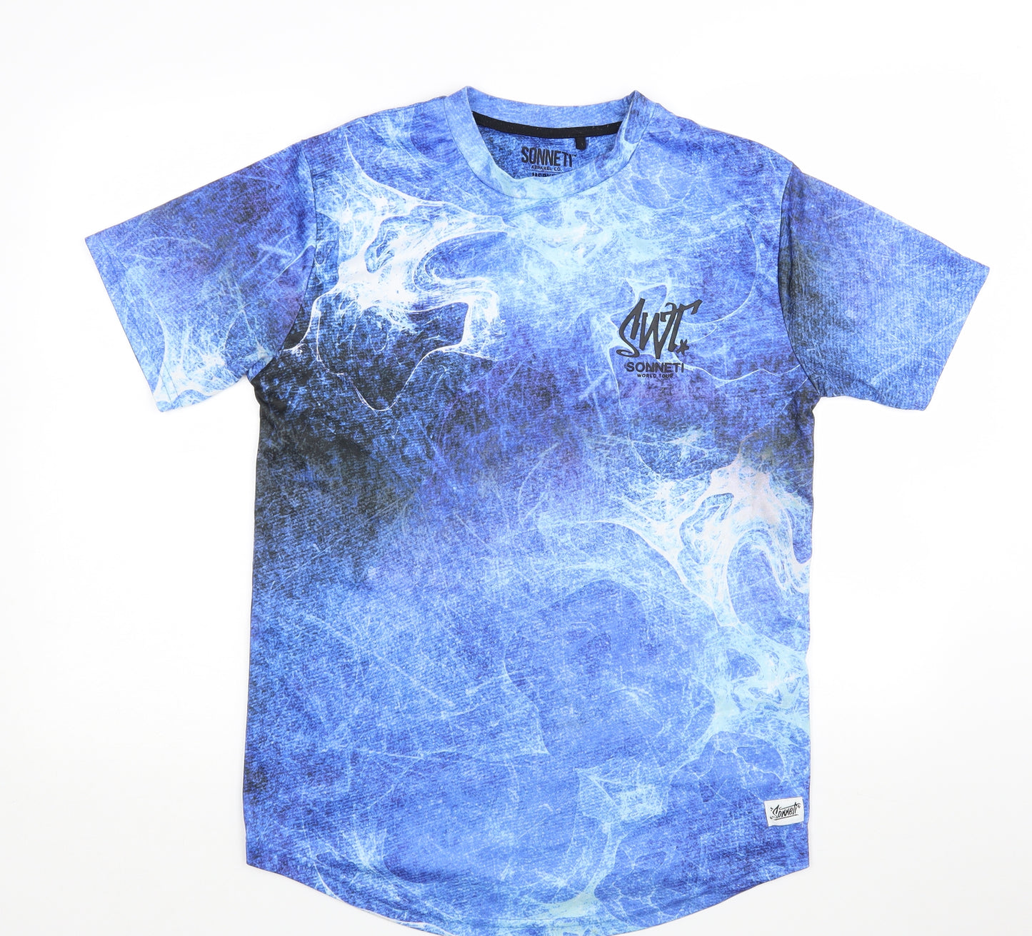 SONNETI  Mens Blue Geometric   T-Shirt Size M