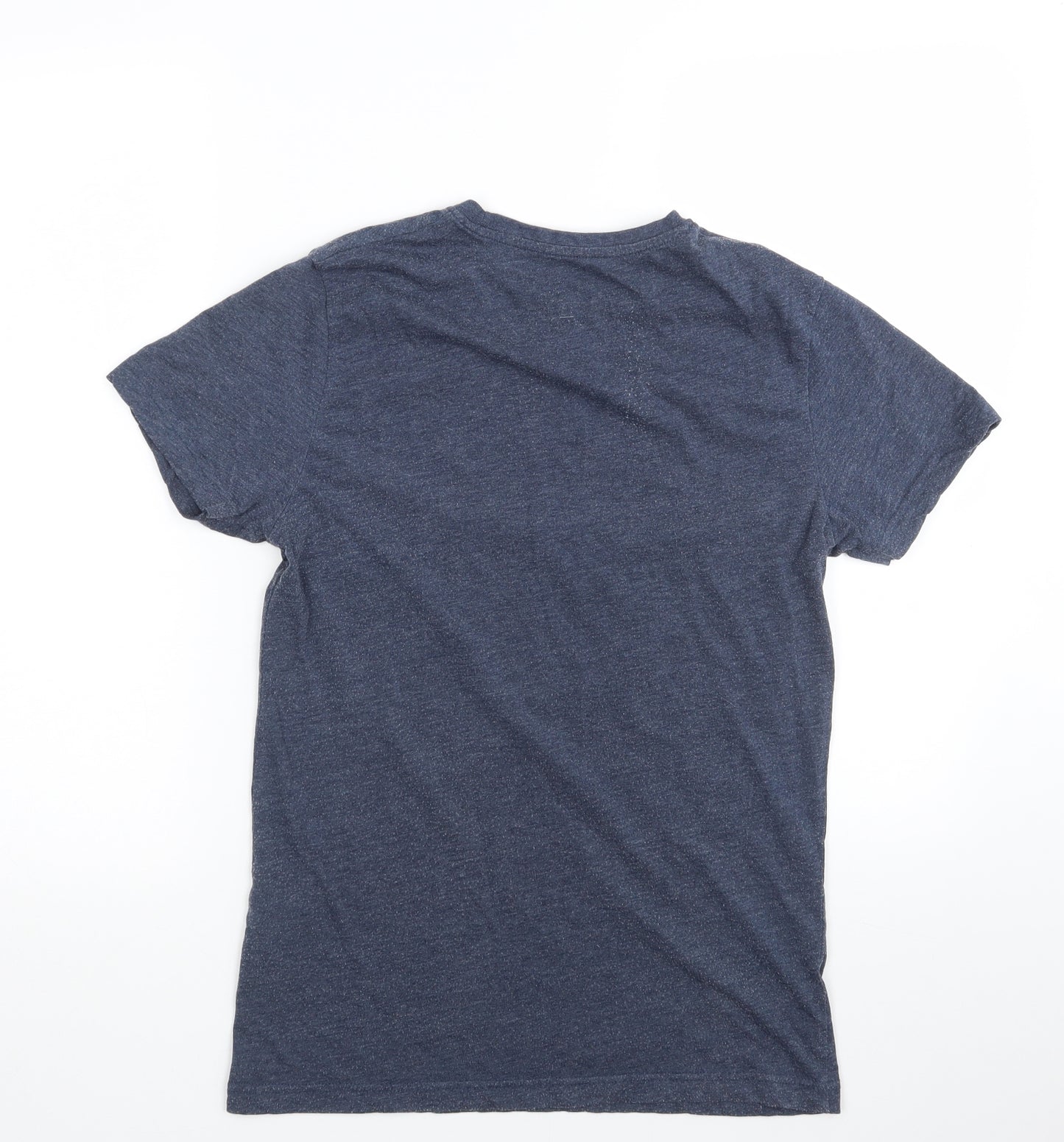 Peacocks Mens Blue Geometric   T-Shirt Size S