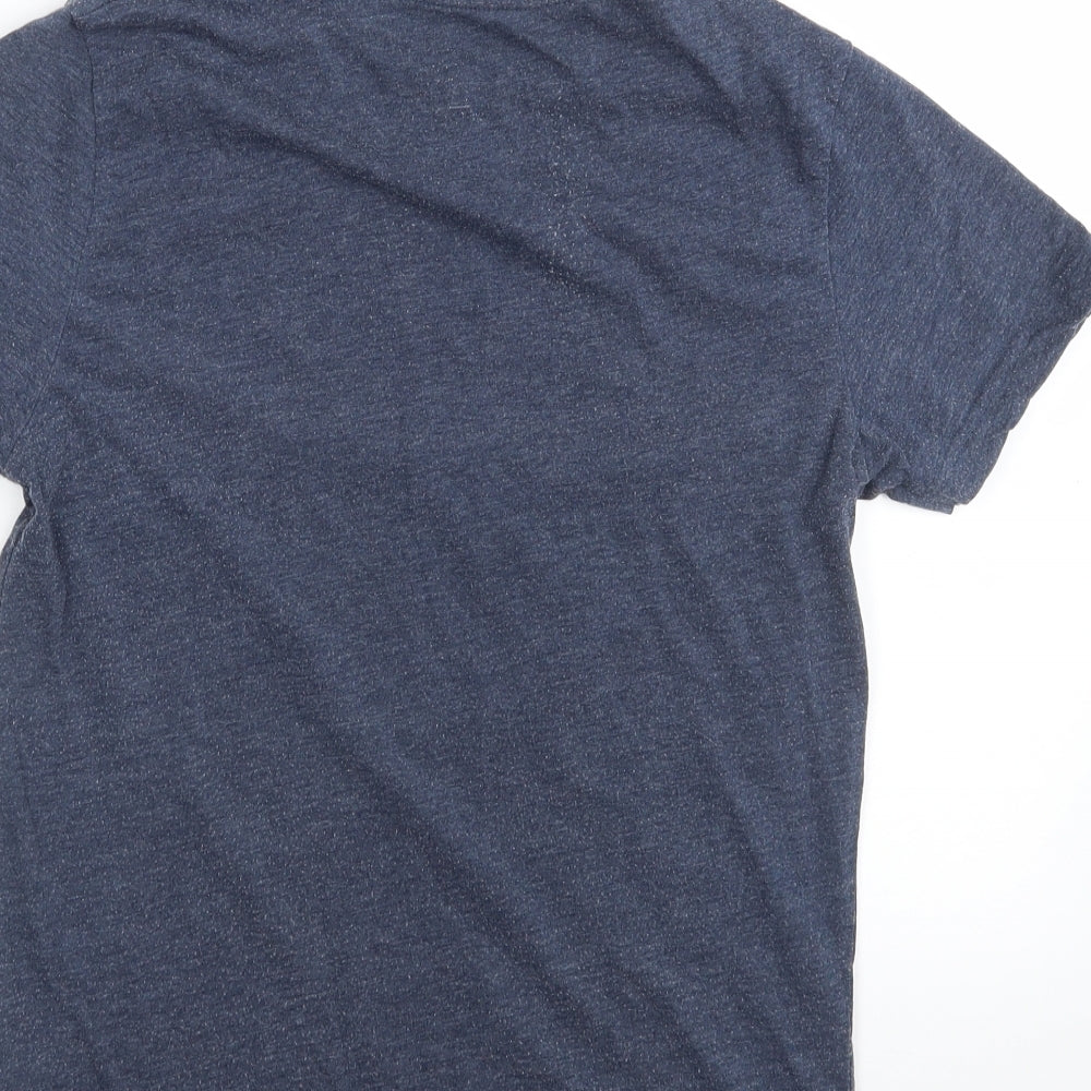 Peacocks Mens Blue Geometric   T-Shirt Size S