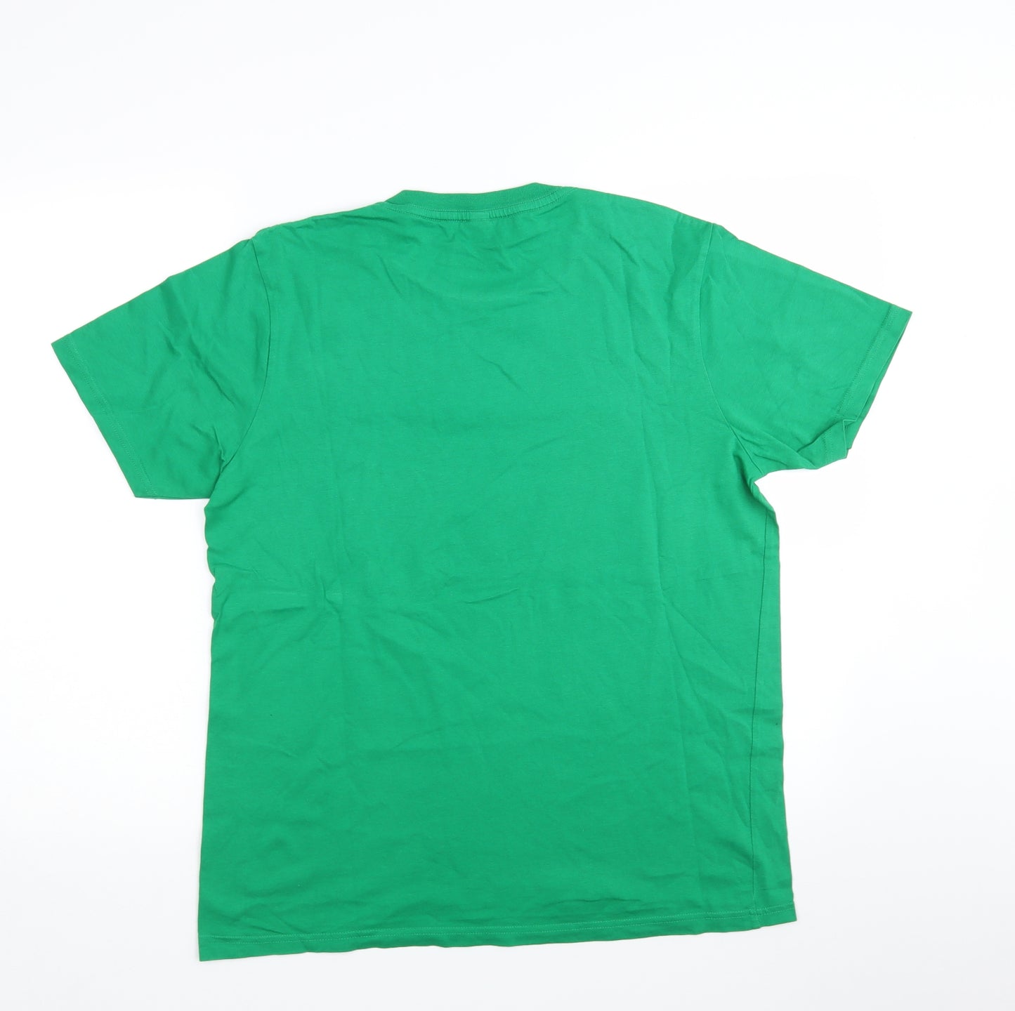 Earth Positive Mens Green Geometric   T-Shirt Size M