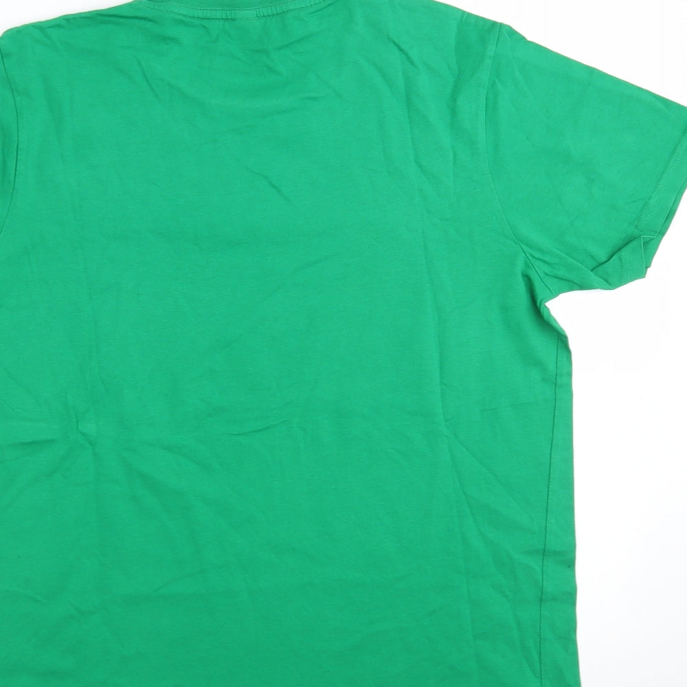 Earth Positive Mens Green Geometric   T-Shirt Size M