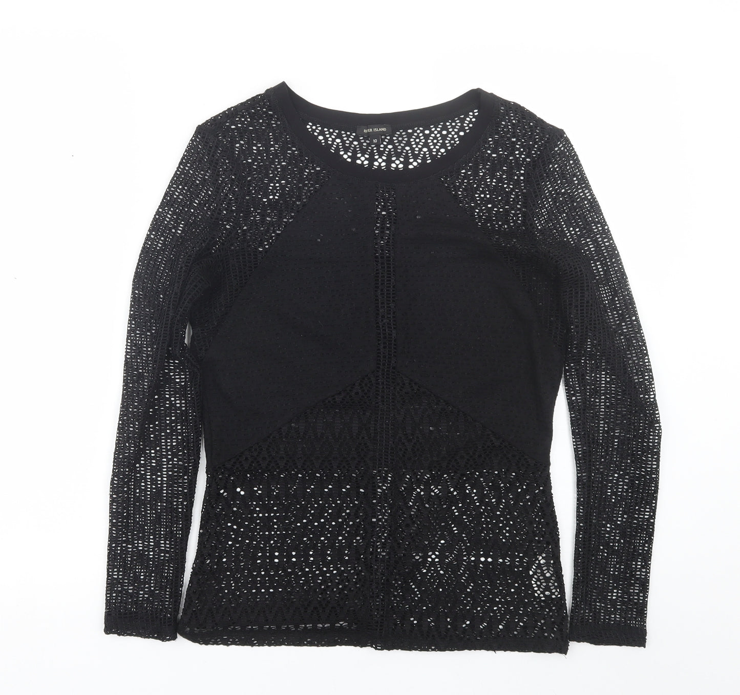 River Island Womens Black   Basic T-Shirt Size 10