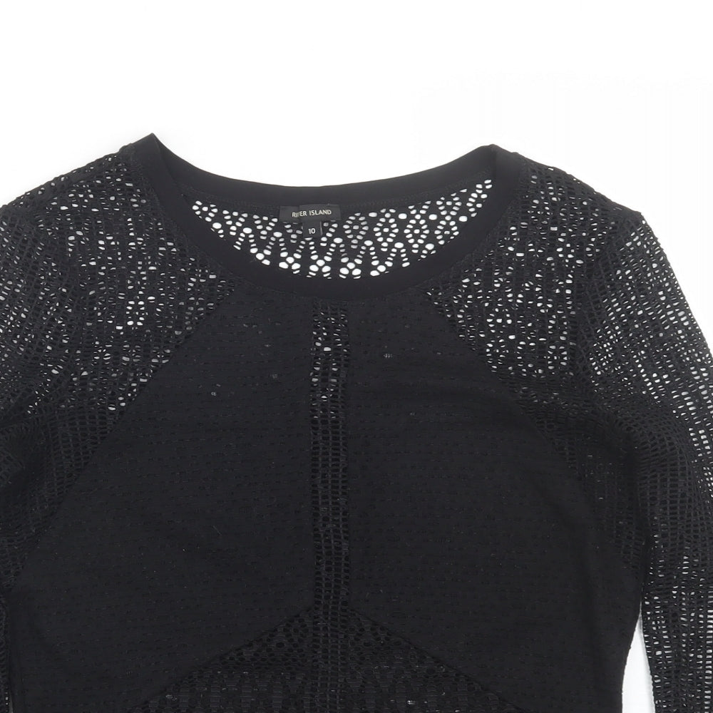 River Island Womens Black   Basic T-Shirt Size 10