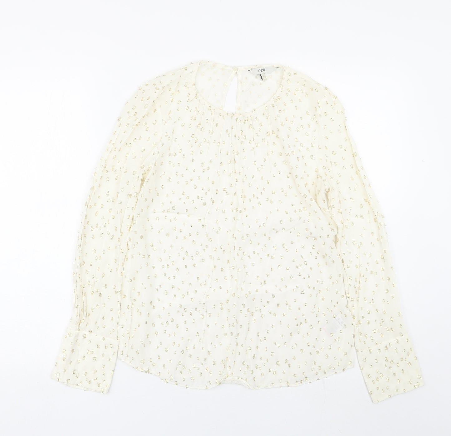 NEXT Womens White Polka Dot  Basic Blouse Size 8