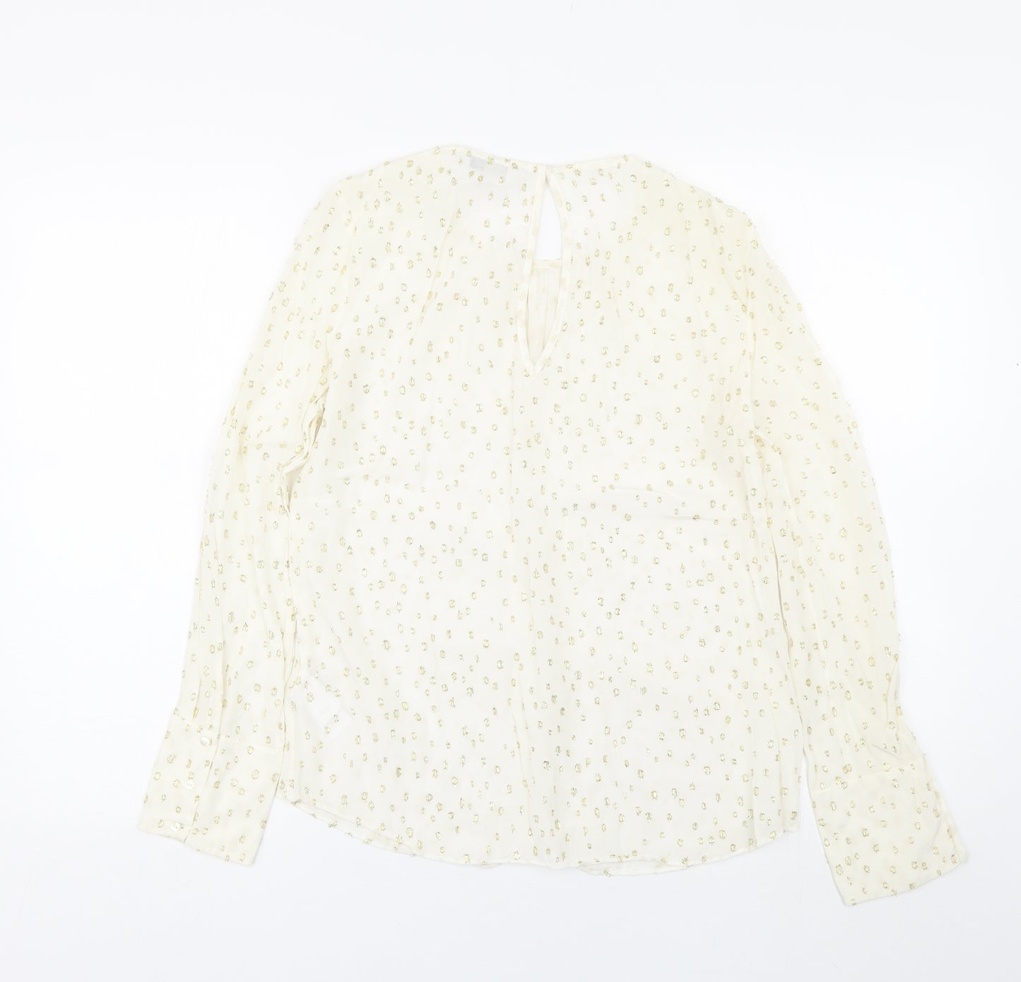 NEXT Womens White Polka Dot  Basic Blouse Size 8