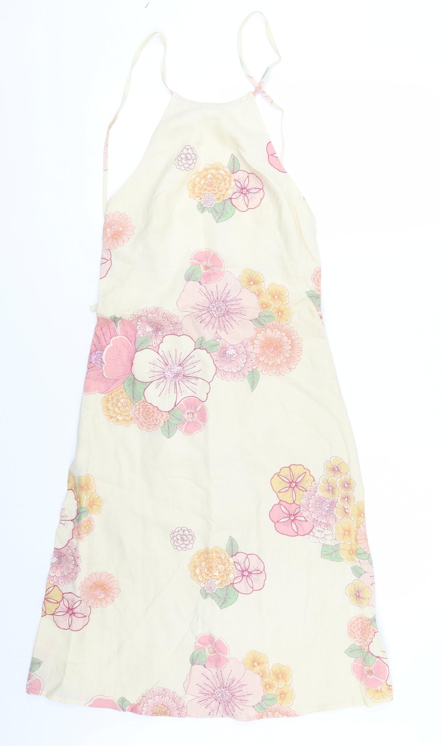 French Connection Womens Beige Floral  Tank Dress  Size 8