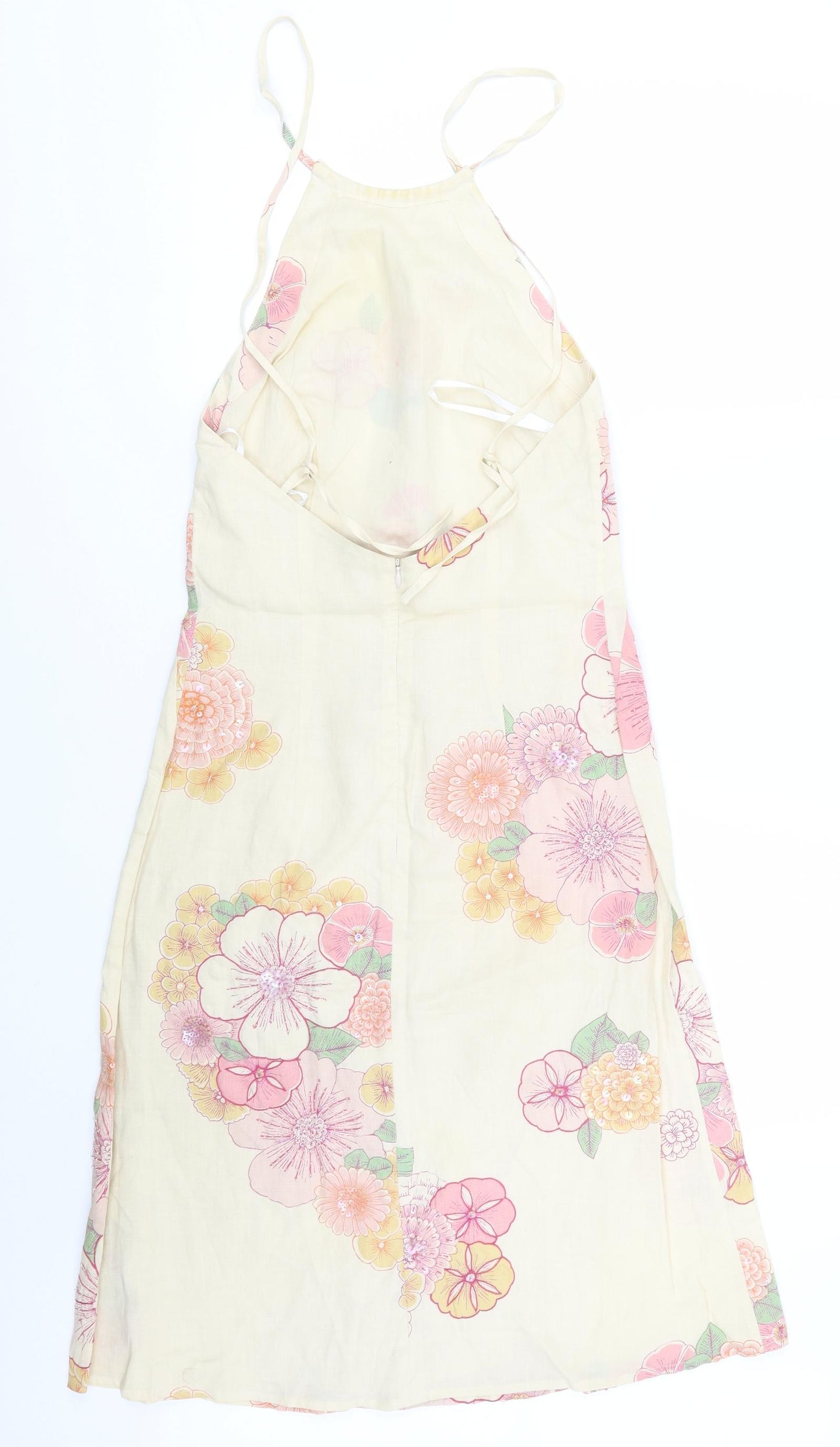French Connection Womens Beige Floral  Tank Dress  Size 8