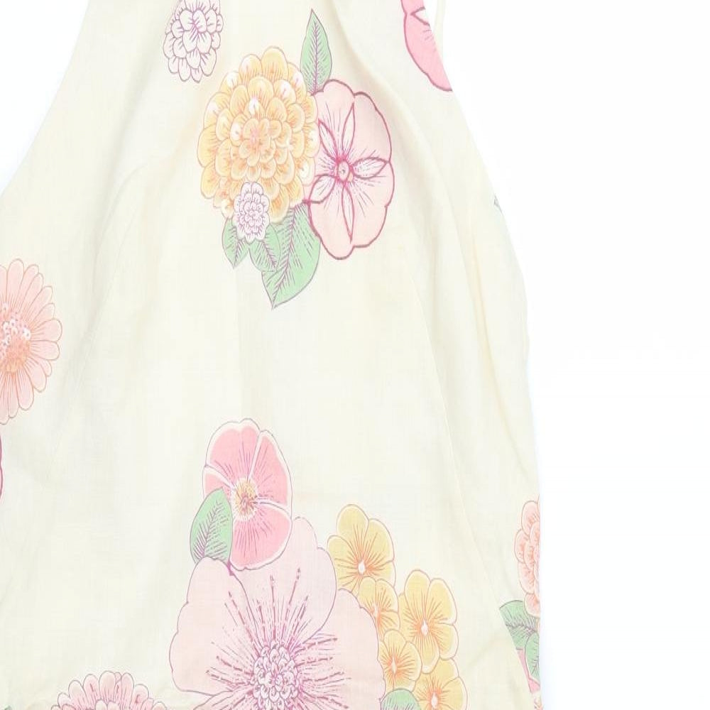 French Connection Womens Beige Floral  Tank Dress  Size 8