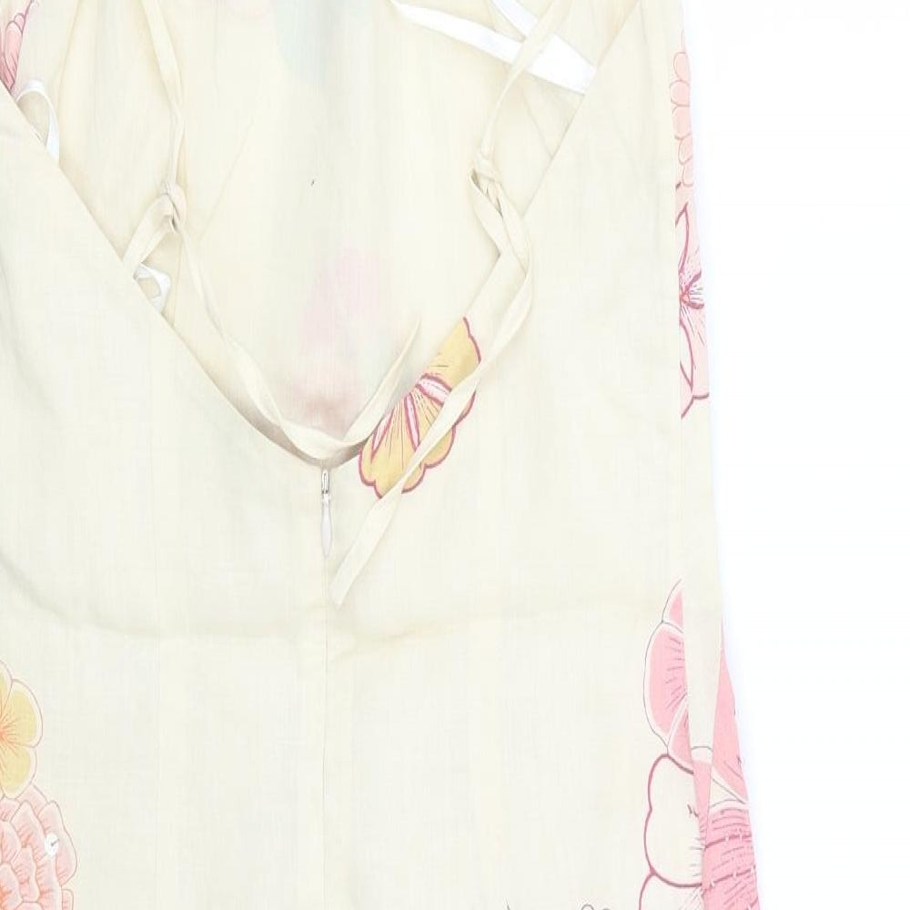 French Connection Womens Beige Floral  Tank Dress  Size 8