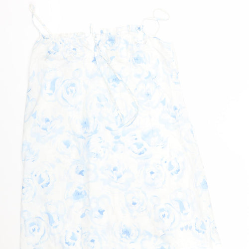 Per Una Womens White Floral  Basic Tank Size L
