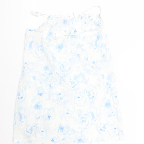 Per Una Womens White Floral  Basic Tank Size L