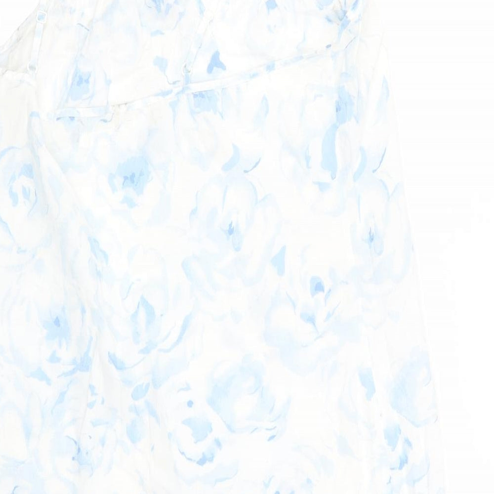 Per Una Womens White Floral  Basic Tank Size L