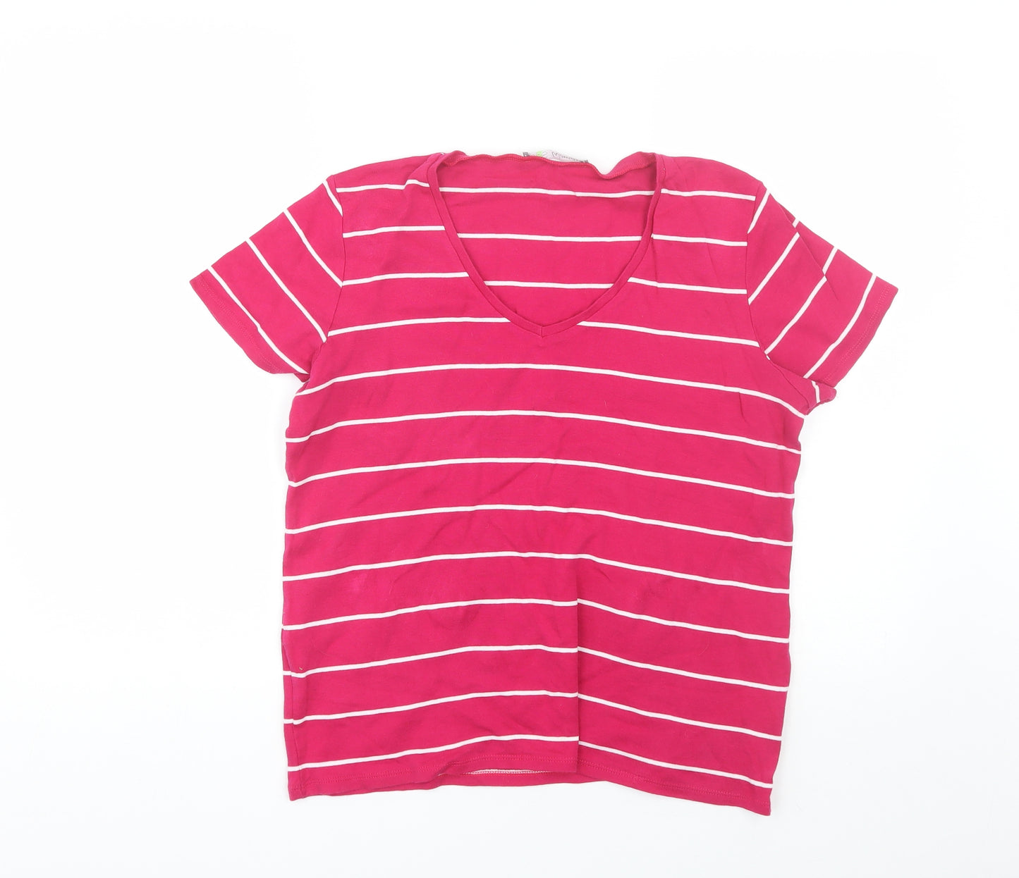 M&S Womens Pink Striped  Basic T-Shirt Size 18