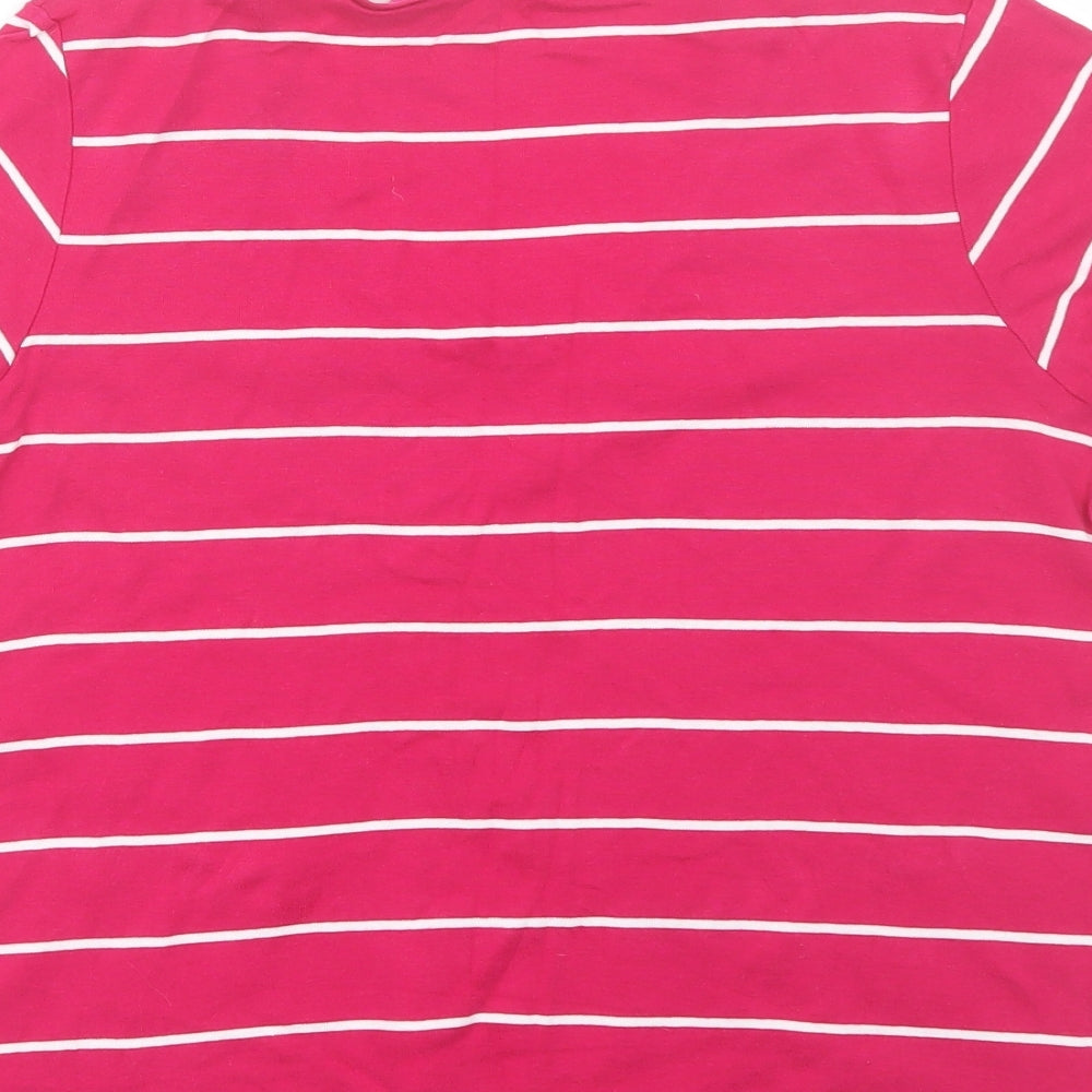 M&S Womens Pink Striped  Basic T-Shirt Size 18