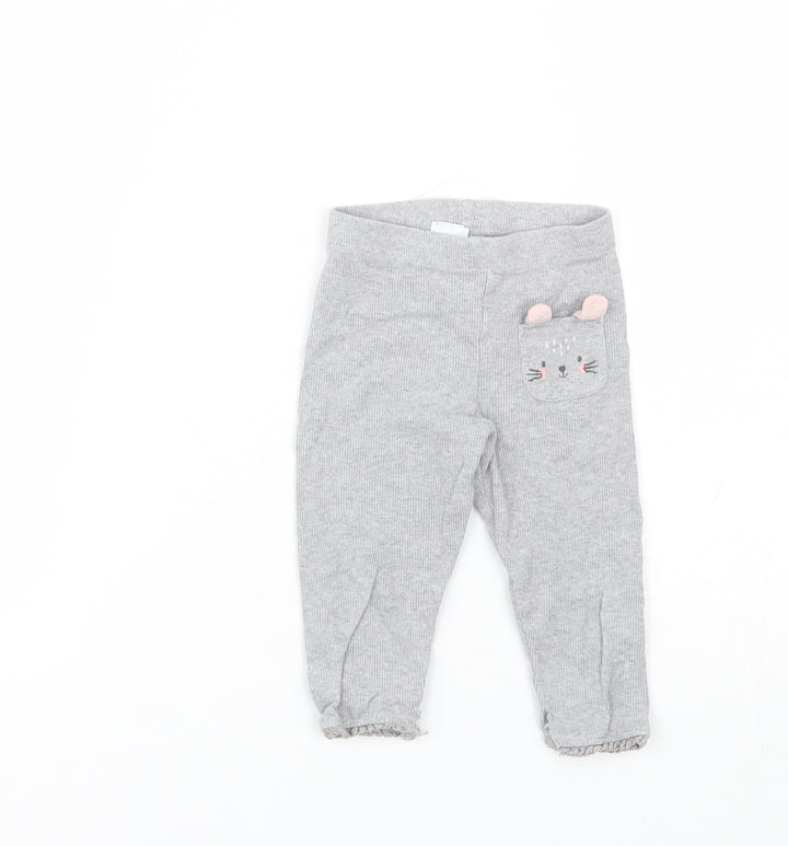 F&F Baby Grey Capri Trousers Size 6-9 Months