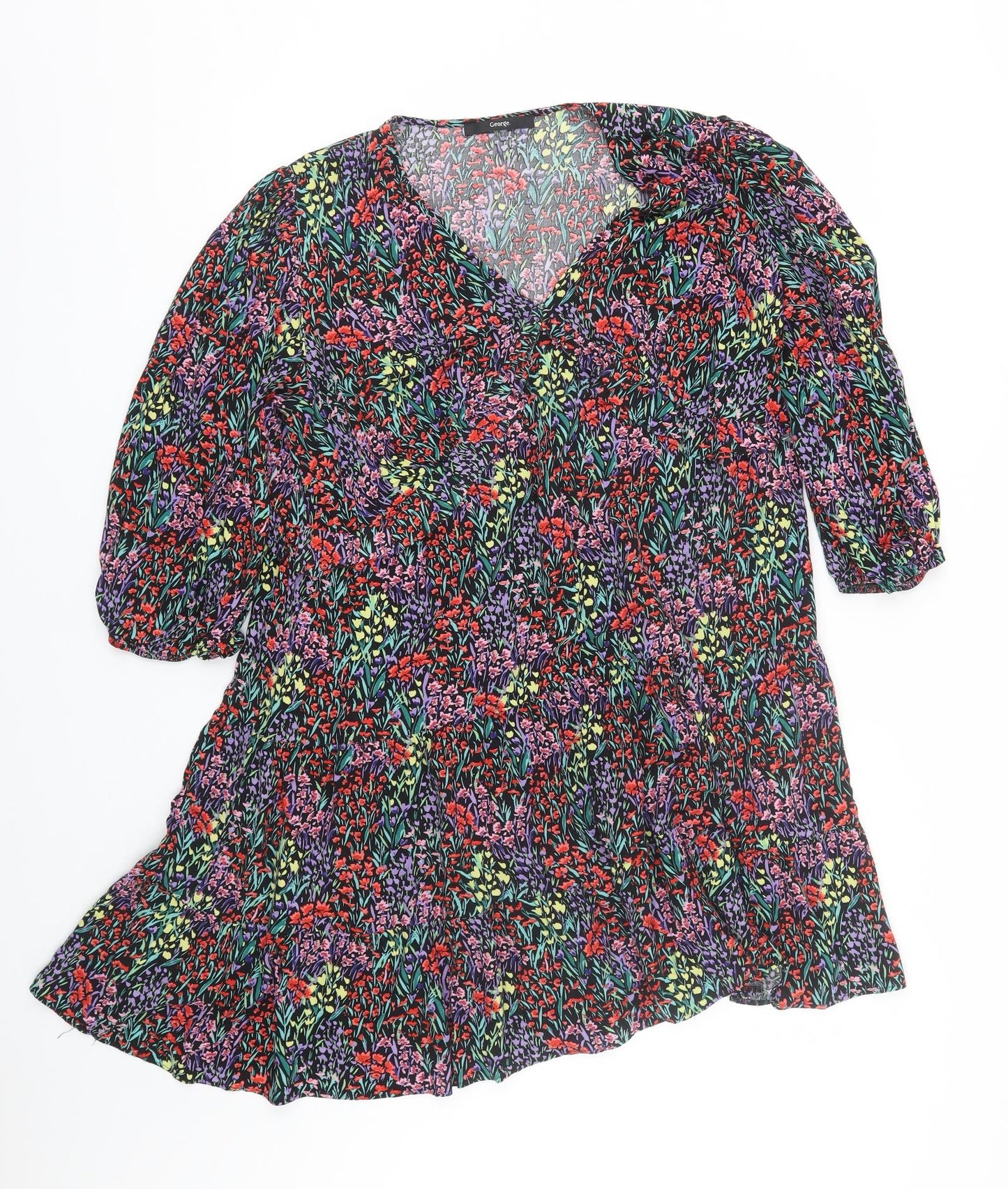 George Womens Multicoloured Floral  T-Shirt Dress  Size 16