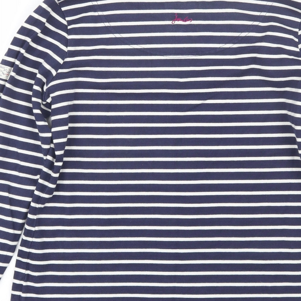 Joules Womens Blue Striped  Basic T-Shirt Size 10