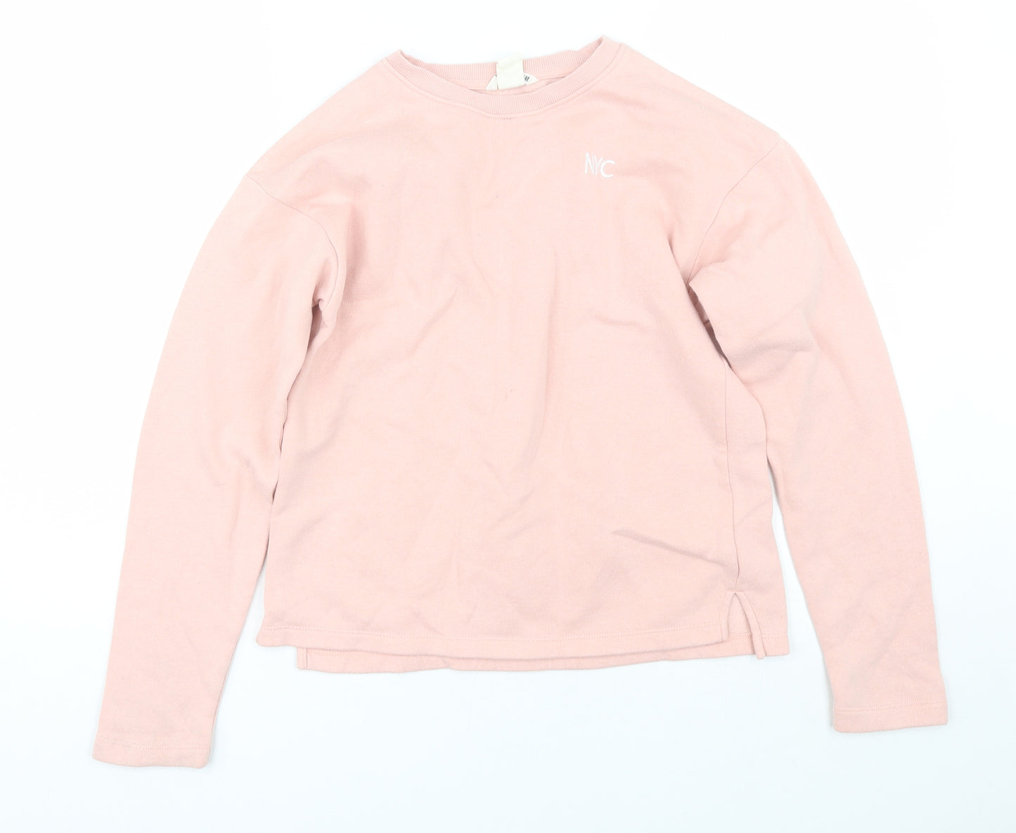 H&M Girls Pink   Pullover Sweatshirt Size 13-14 Years