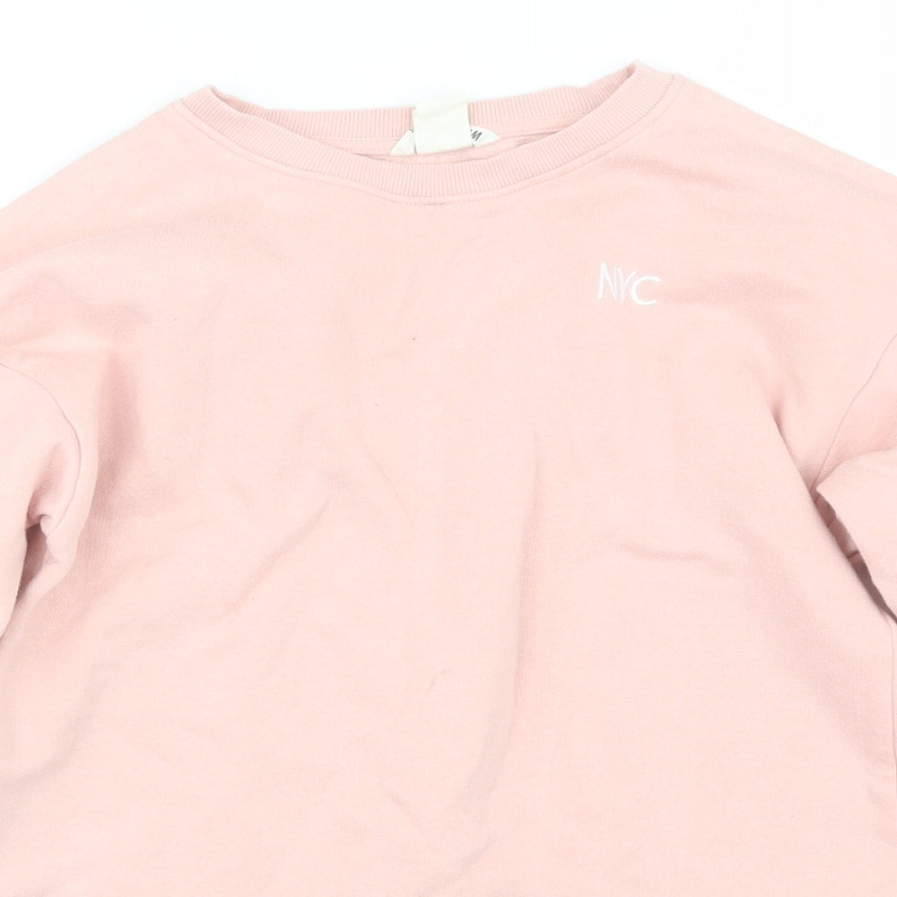 H&M Girls Pink   Pullover Sweatshirt Size 13-14 Years
