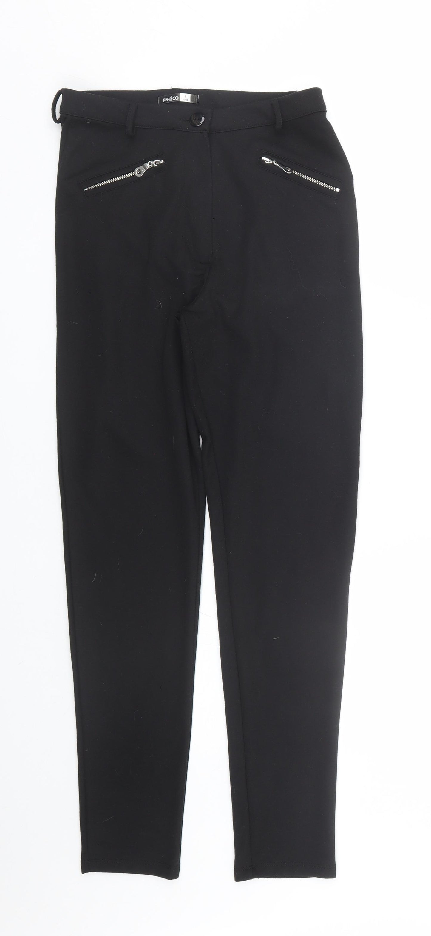 Pep&co Womens Black   Trousers  Size 8 L26 in
