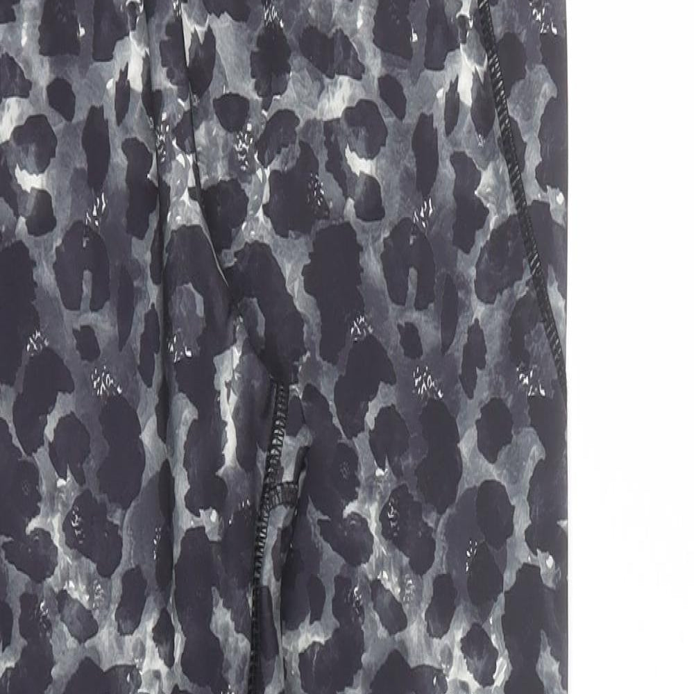 Primark Womens Black Animal Print  Capri Leggings Size M L27 in