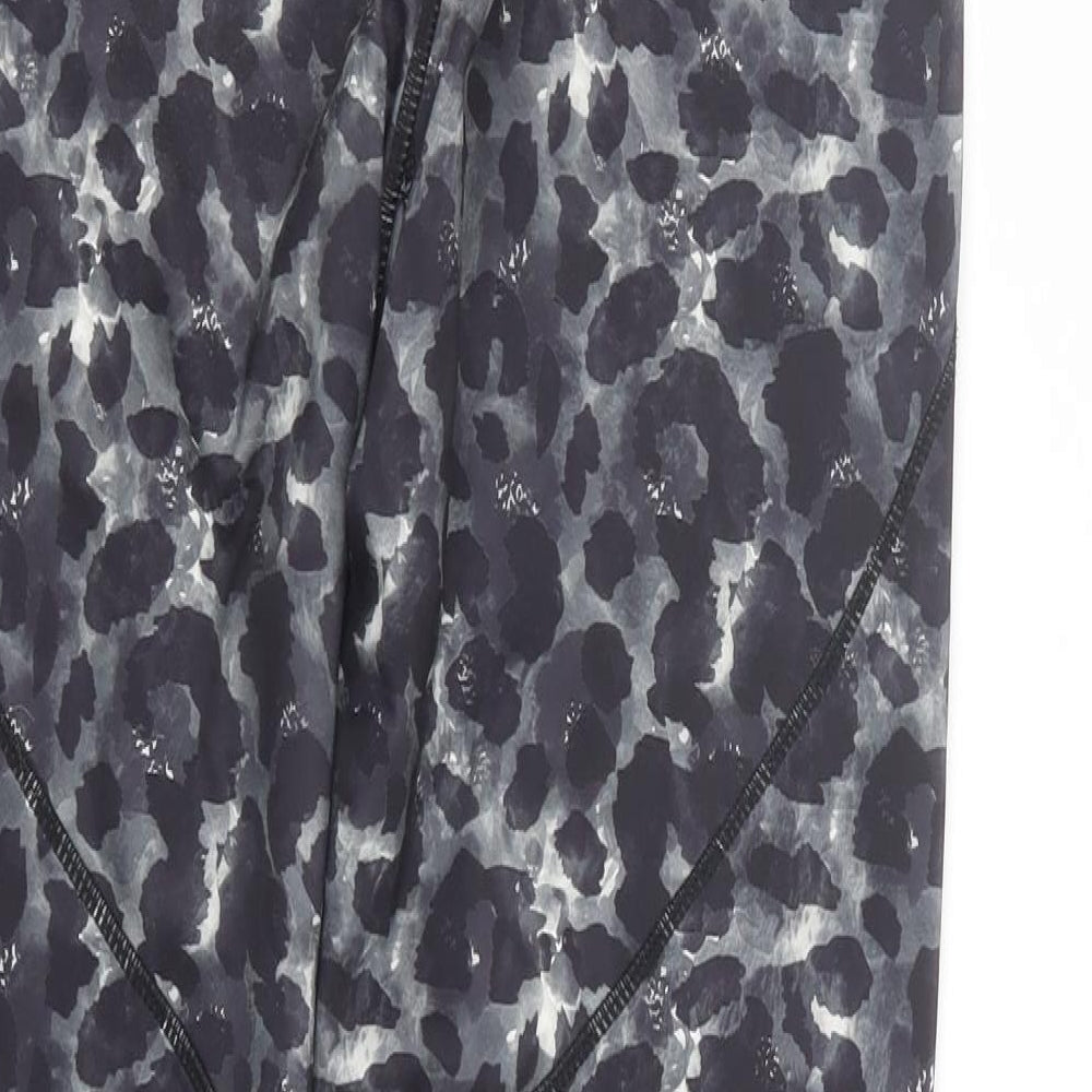 Primark Womens Black Animal Print  Capri Leggings Size M L27 in