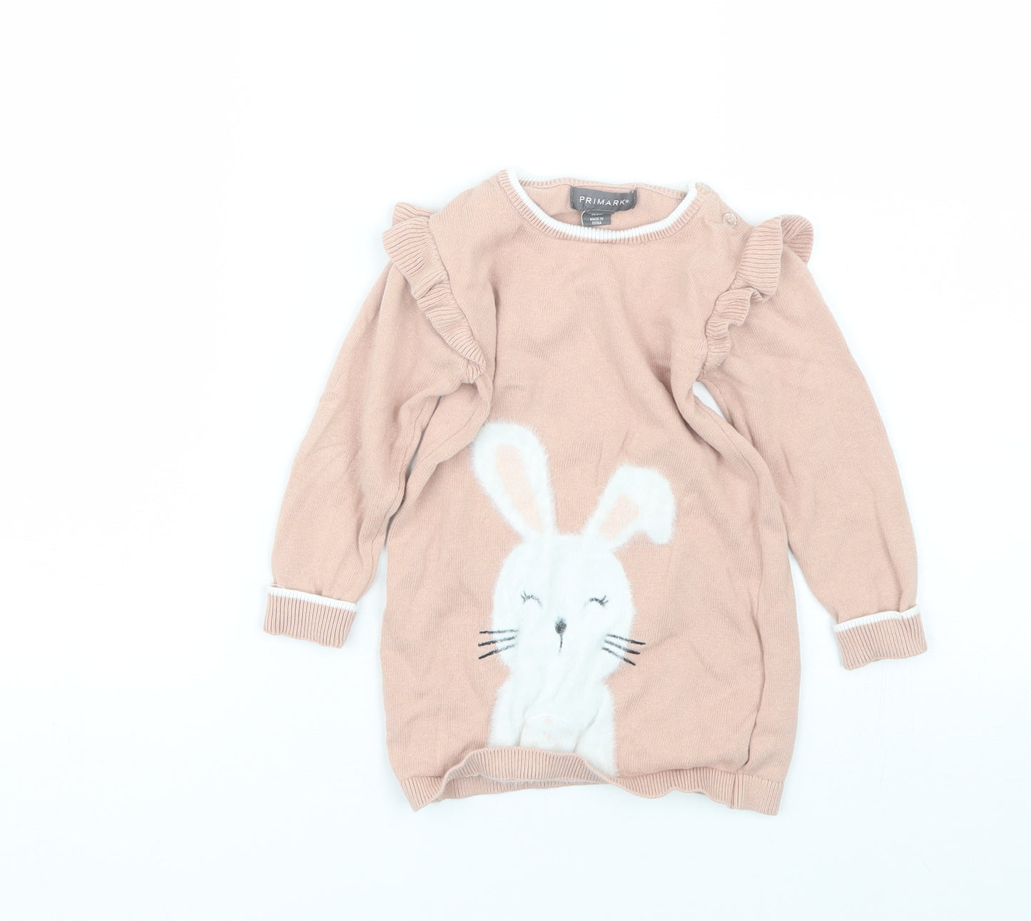 Primark Girls Pink   Pullover Jumper Size 2 Years  - Bunny