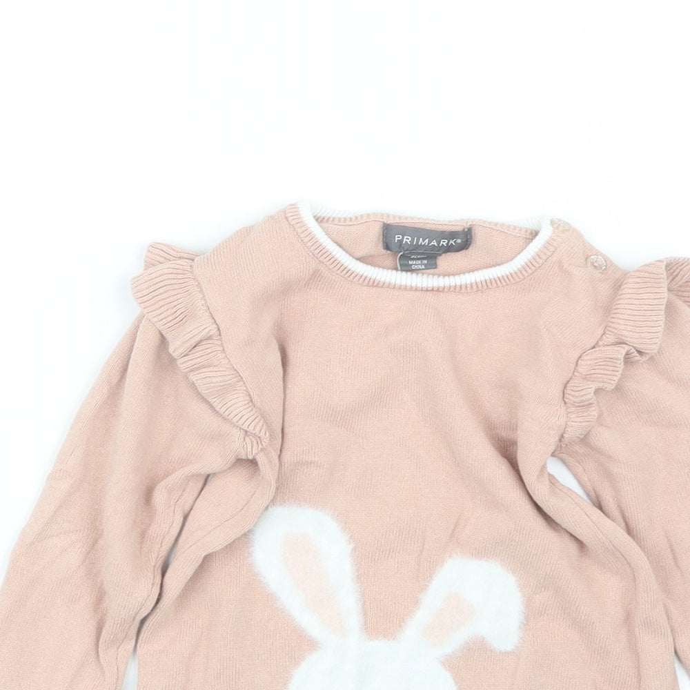 Primark Girls Pink   Pullover Jumper Size 2 Years  - Bunny