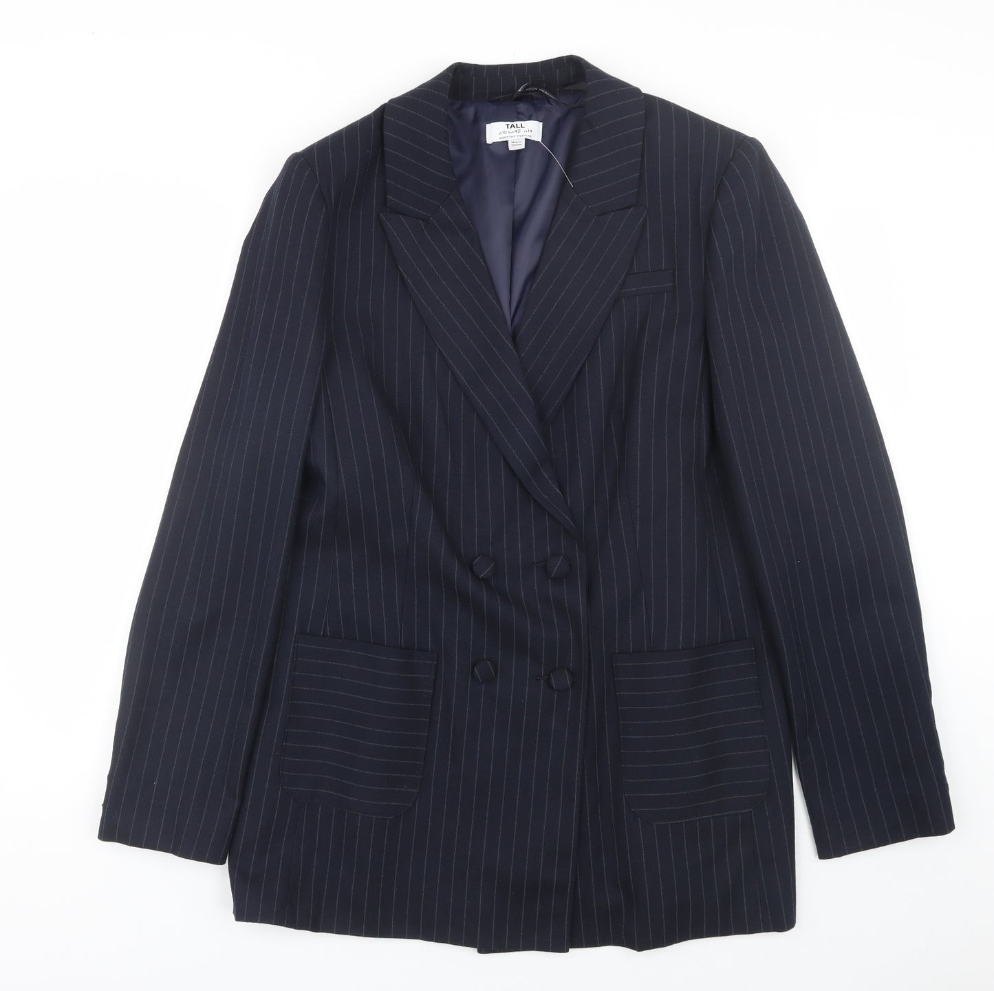 Dorothy Perkins Womens Black Striped  Jacket Suit Size 10