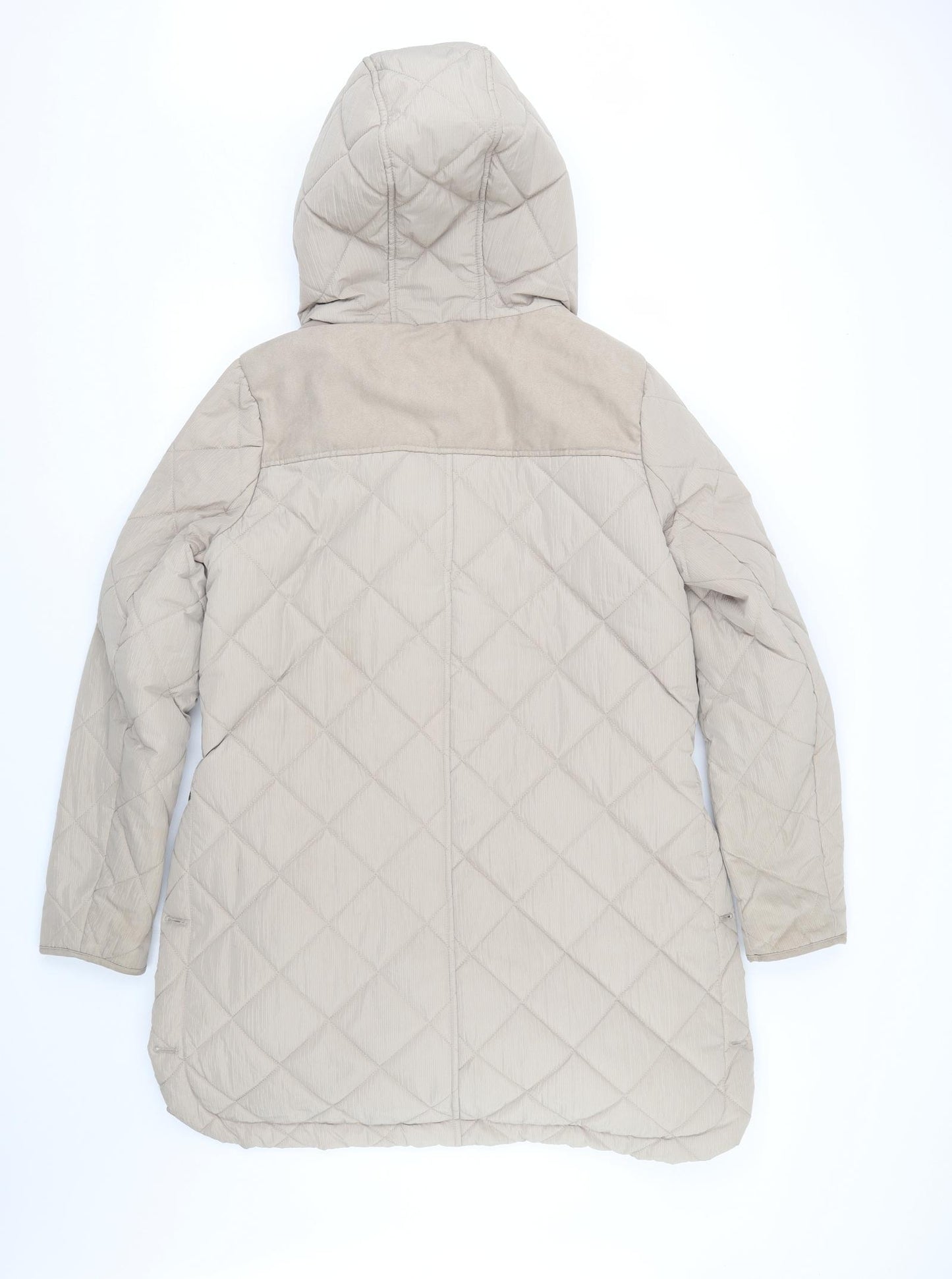 NEXT Womens Beige Argyle/Diamond  Quilted Coat Size 14