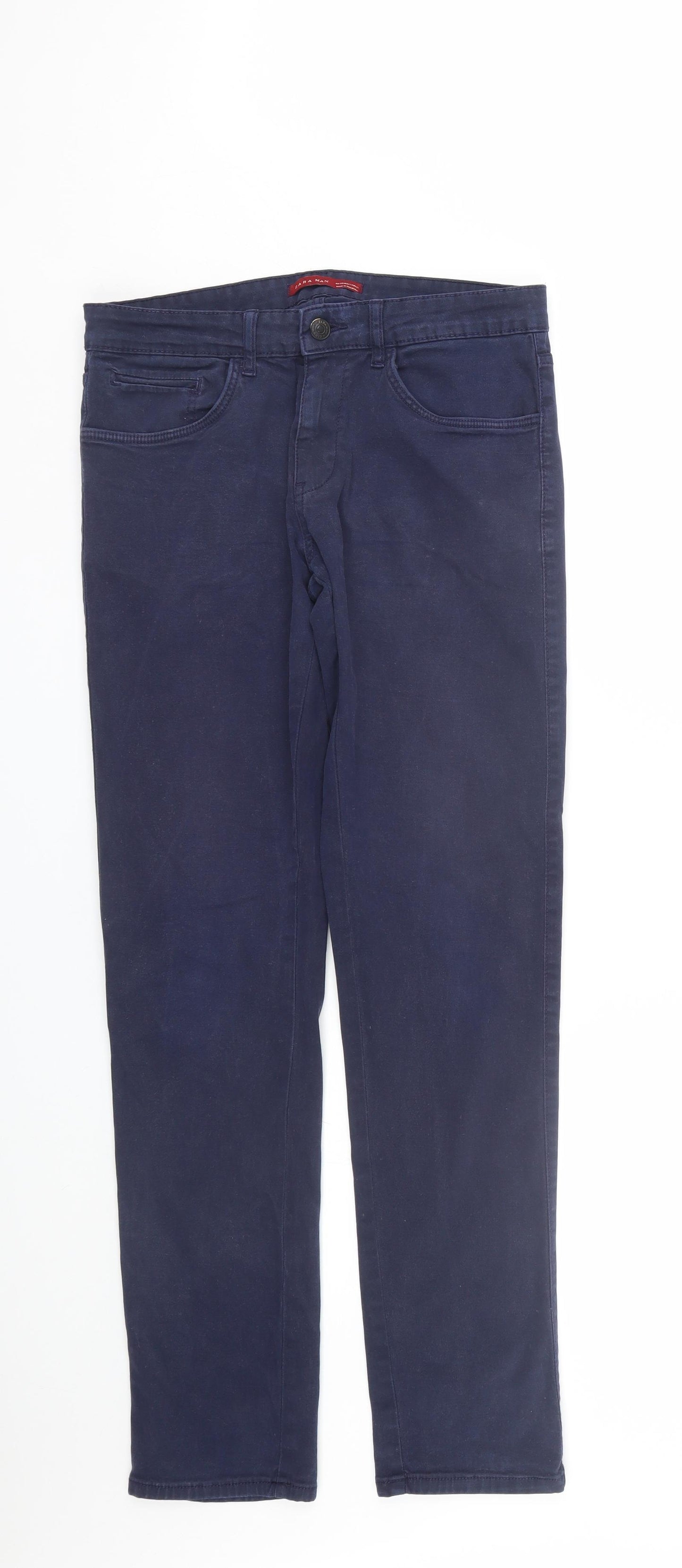 Zara Mens Blue   Chino Trousers Size 40 L31 in