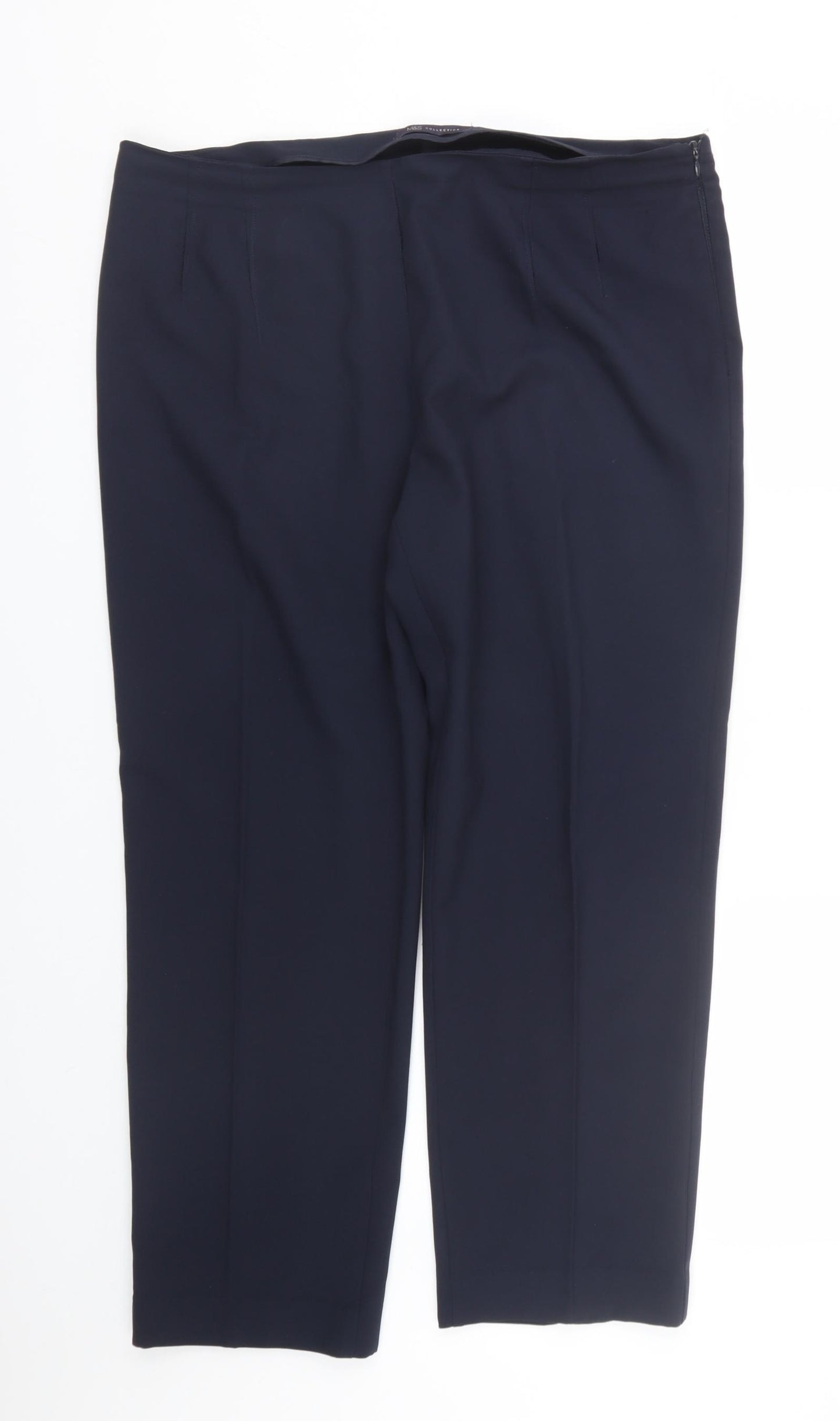 M&S Womens Blue   Carrot Trousers Size 16 L24 in